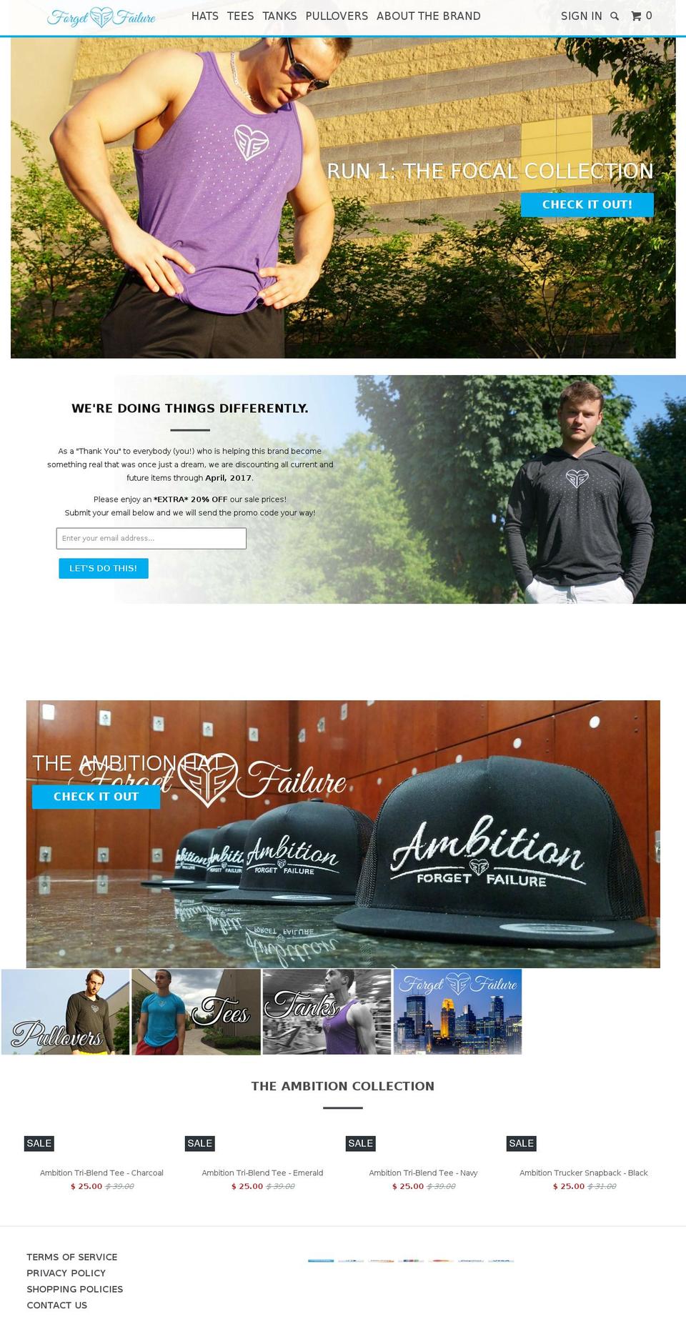 forgetfailure.com shopify website screenshot