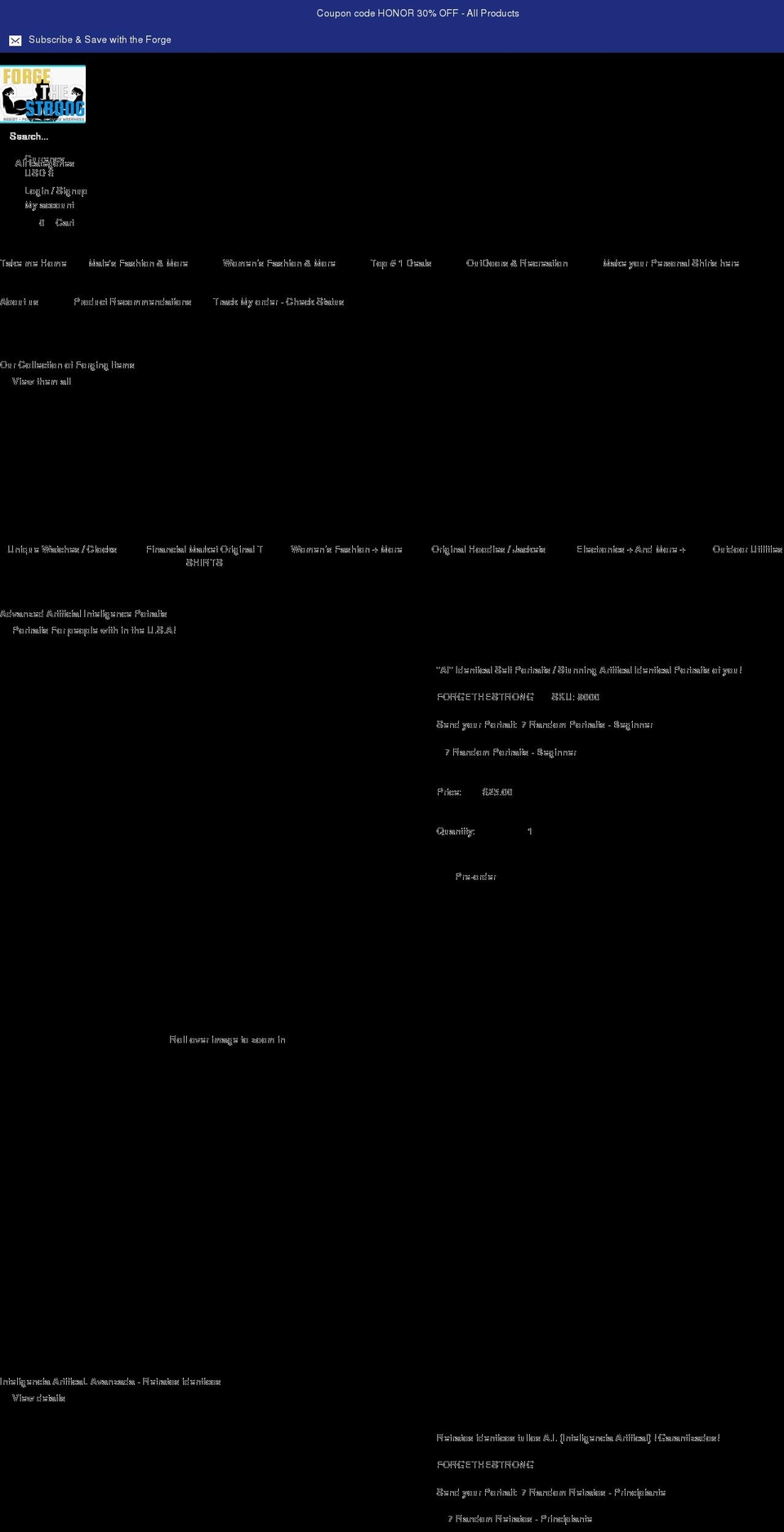 forgethestrong.com shopify website screenshot