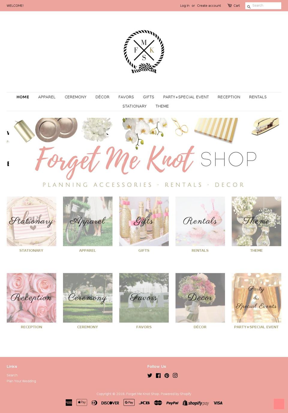 forgetmeknotshop.com — Shopify storefront screenshot