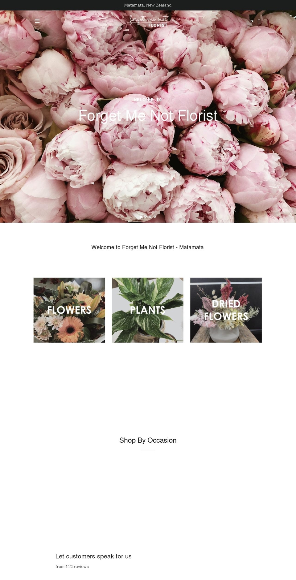 forgetmenot-florist.co.nz shopify website screenshot