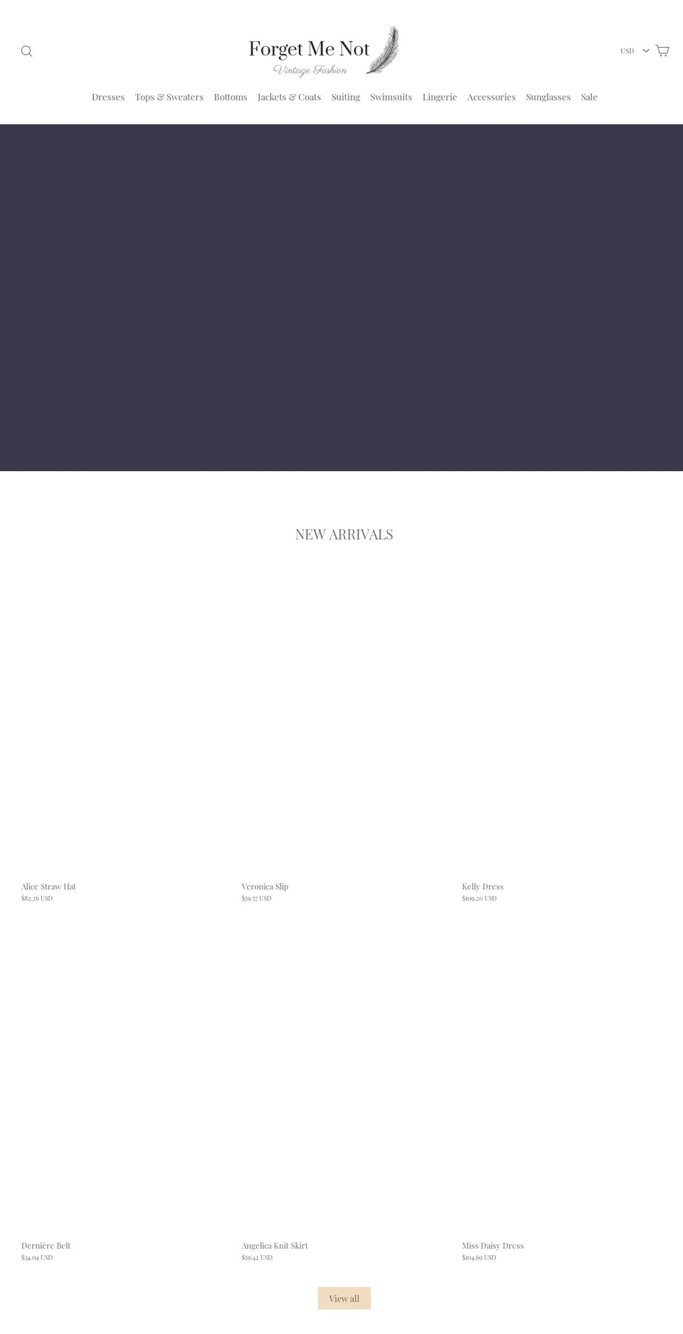 forgetmenotfashion.com — Shopify storefront screenshot