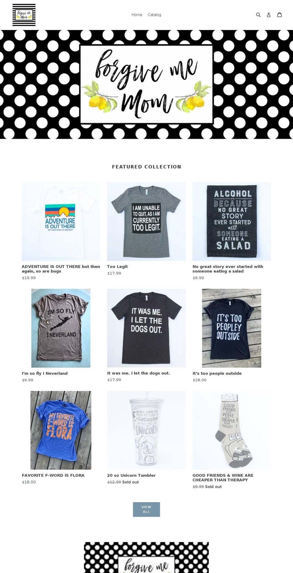 forgivememom.com — Shopify storefront screenshot