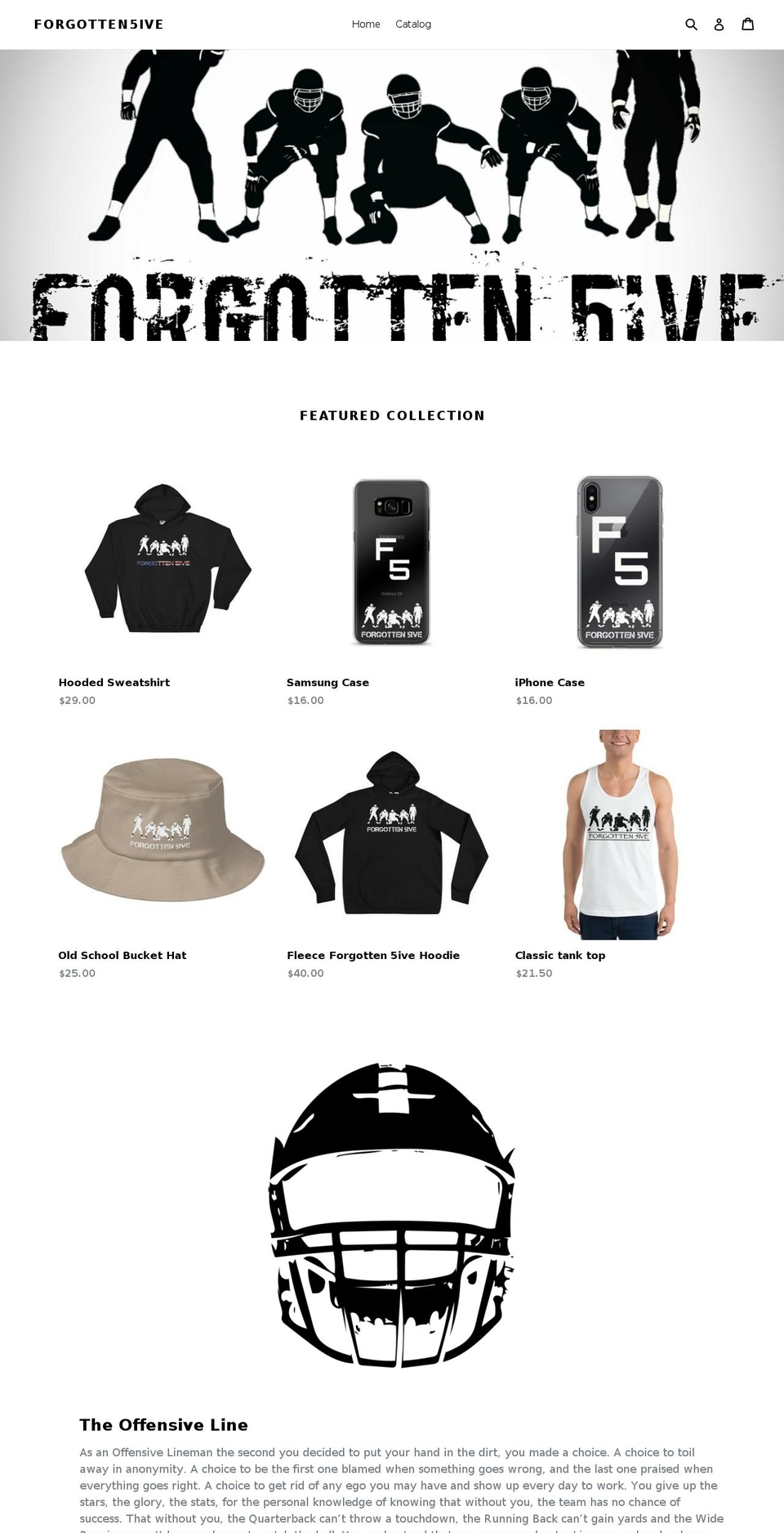 forgotten5ive.com — Shopify storefront screenshot
