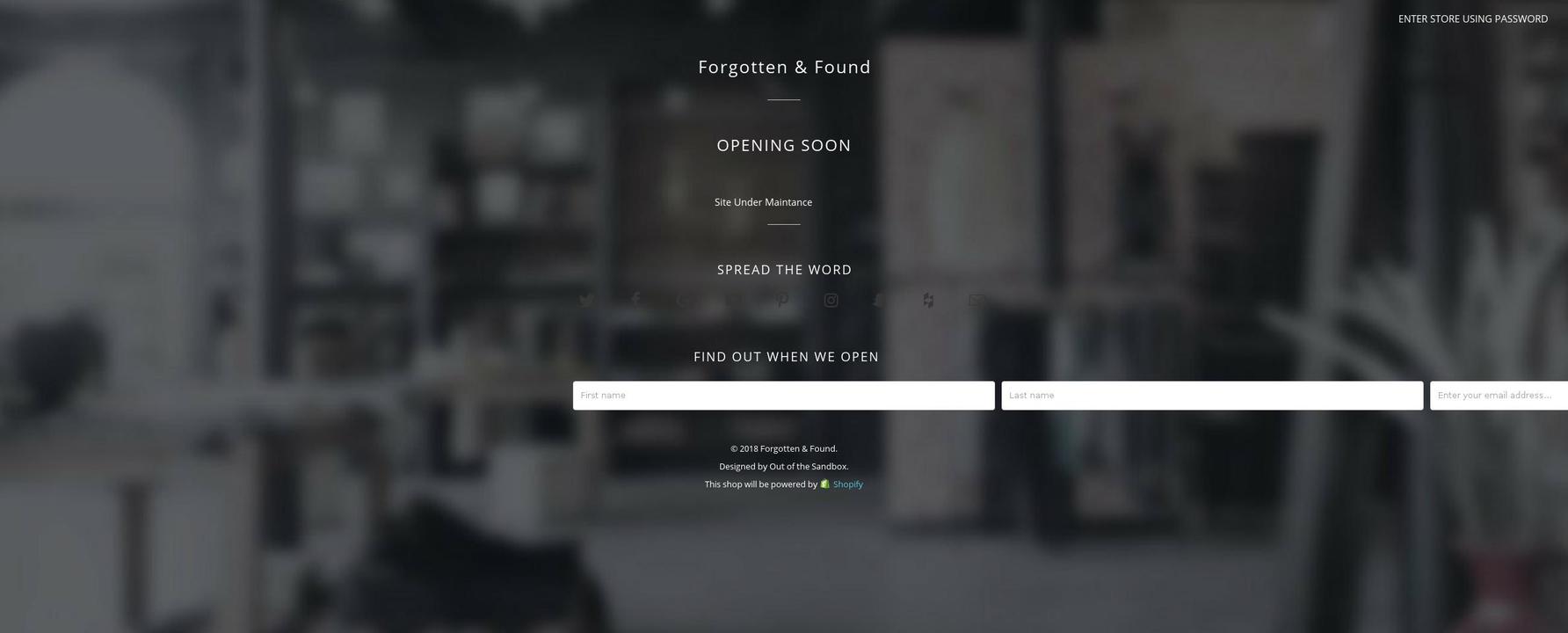 forgottenandfound.com — Shopify storefront screenshot
