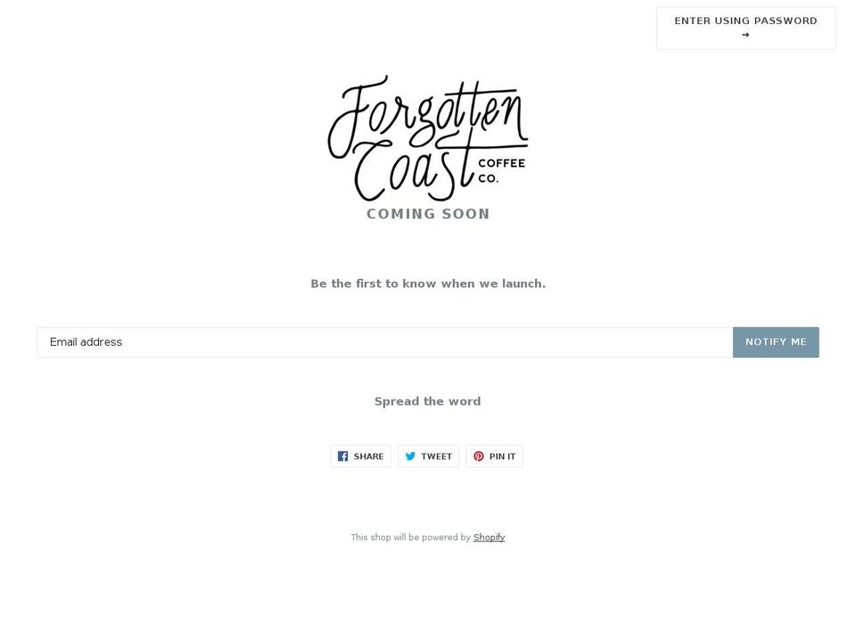 forgottencoastcoffee.com — Shopify storefront screenshot