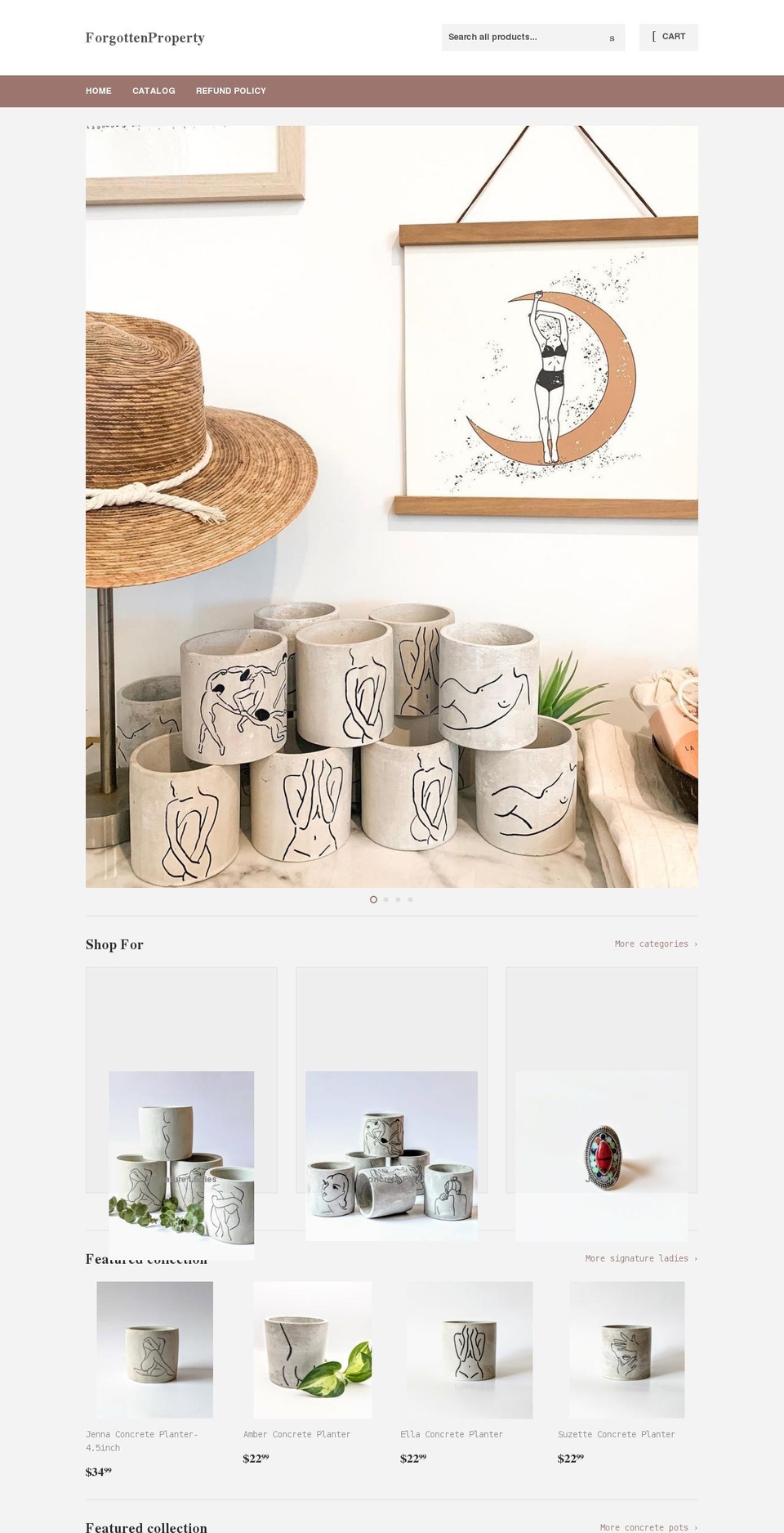 forgottenproperty.com shopify website screenshot