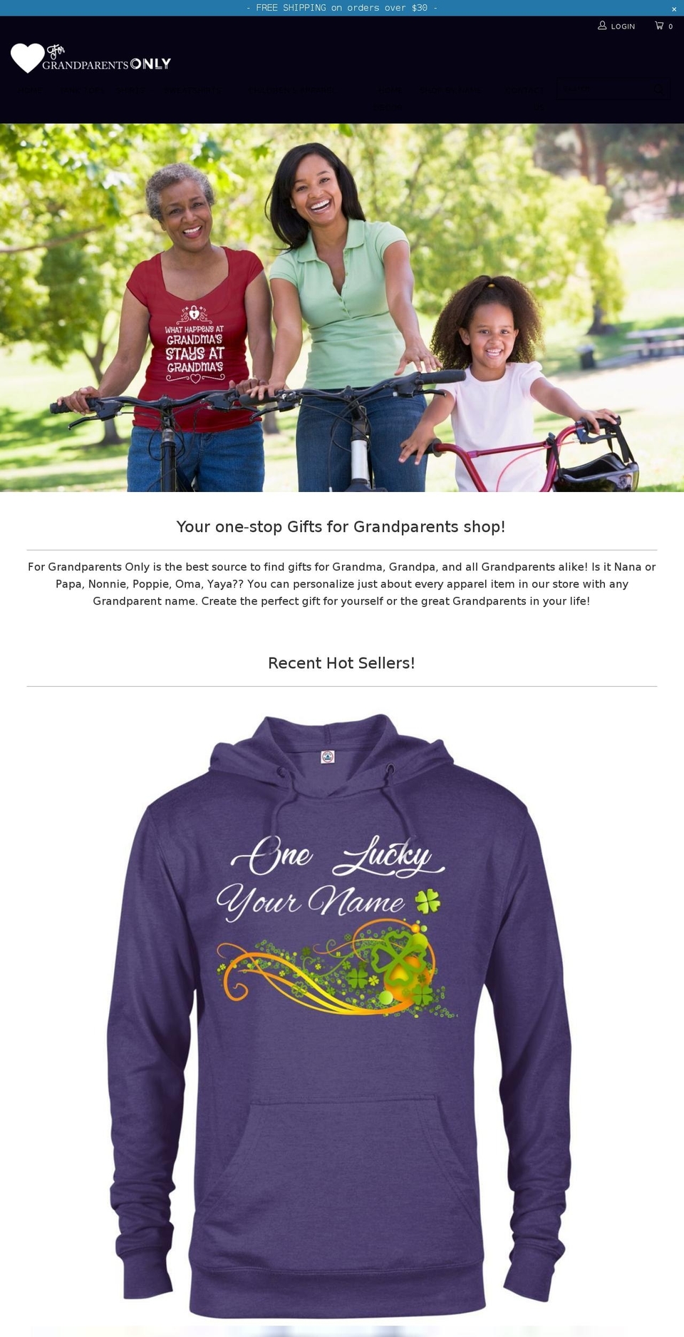 forgrandparentsonly.com — Shopify storefront screenshot