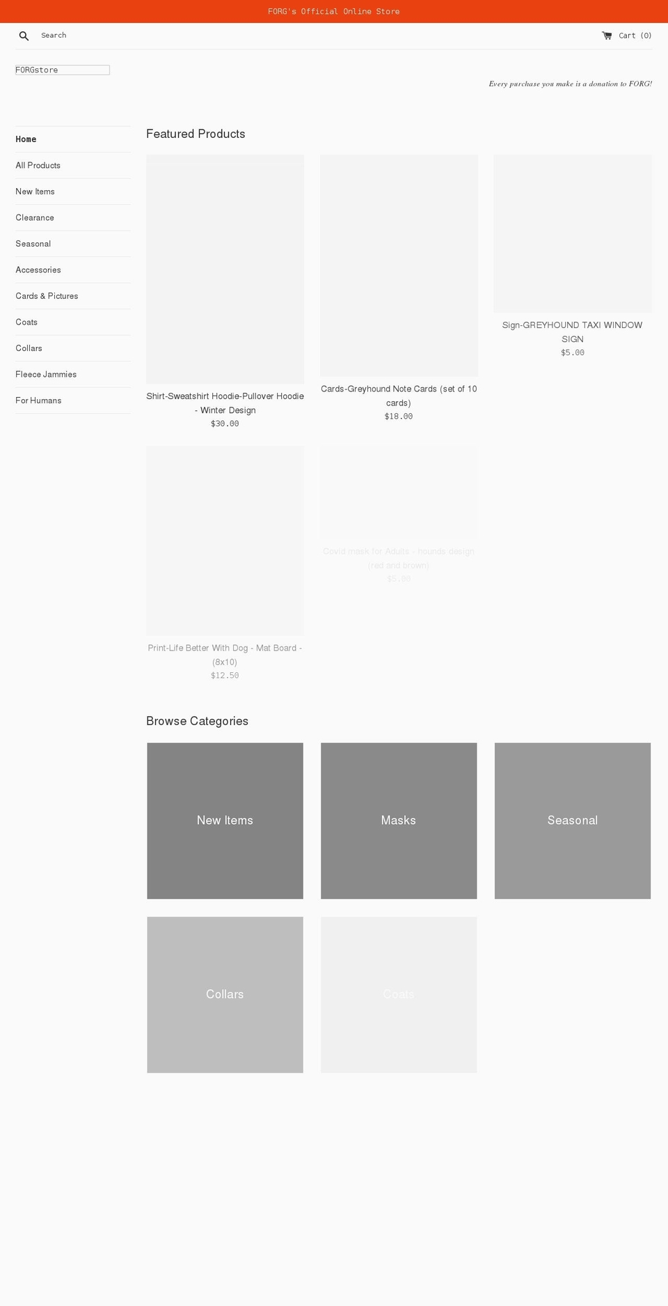 forgstore.com shopify website screenshot