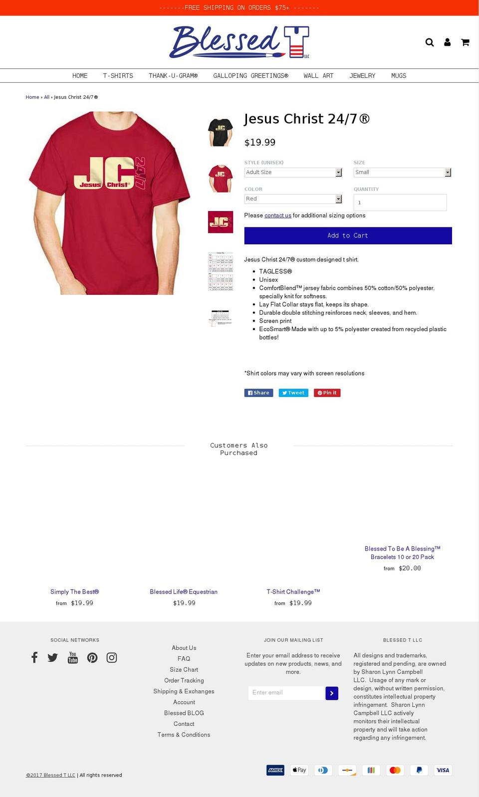 forjesus24-7.com — Shopify storefront screenshot