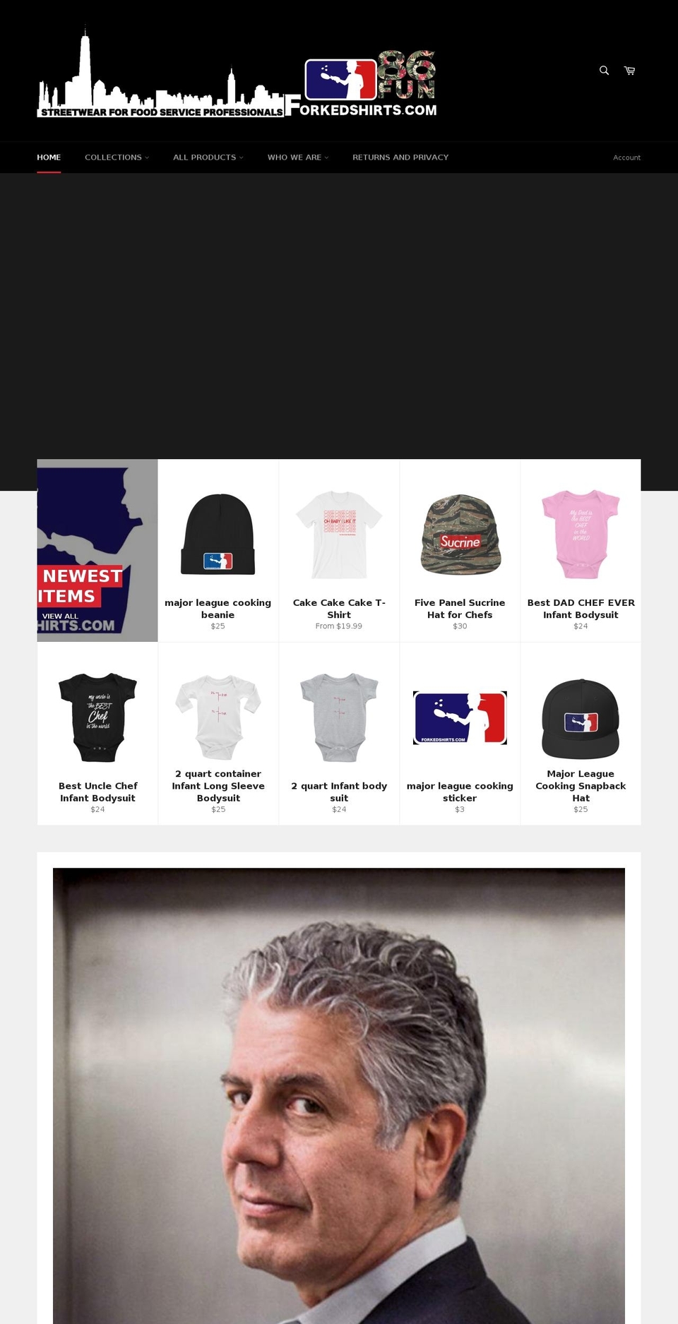 forkedshirts.com shopify website screenshot