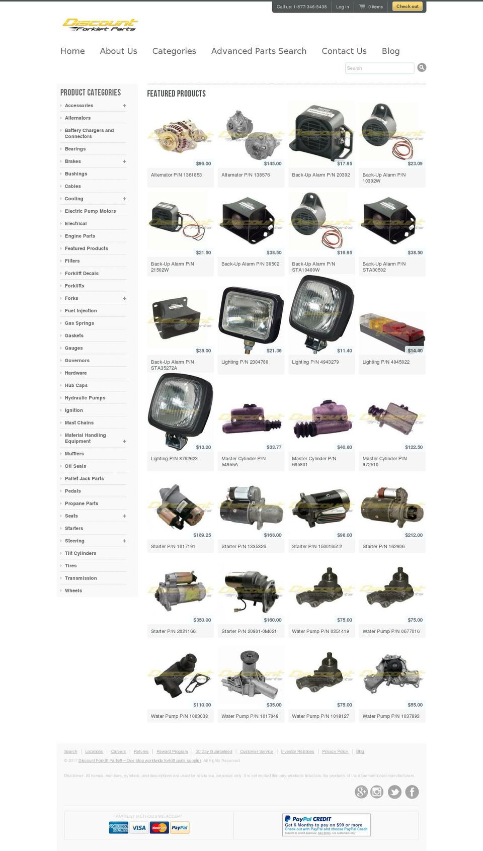 forkliftpartusa.com shopify website screenshot