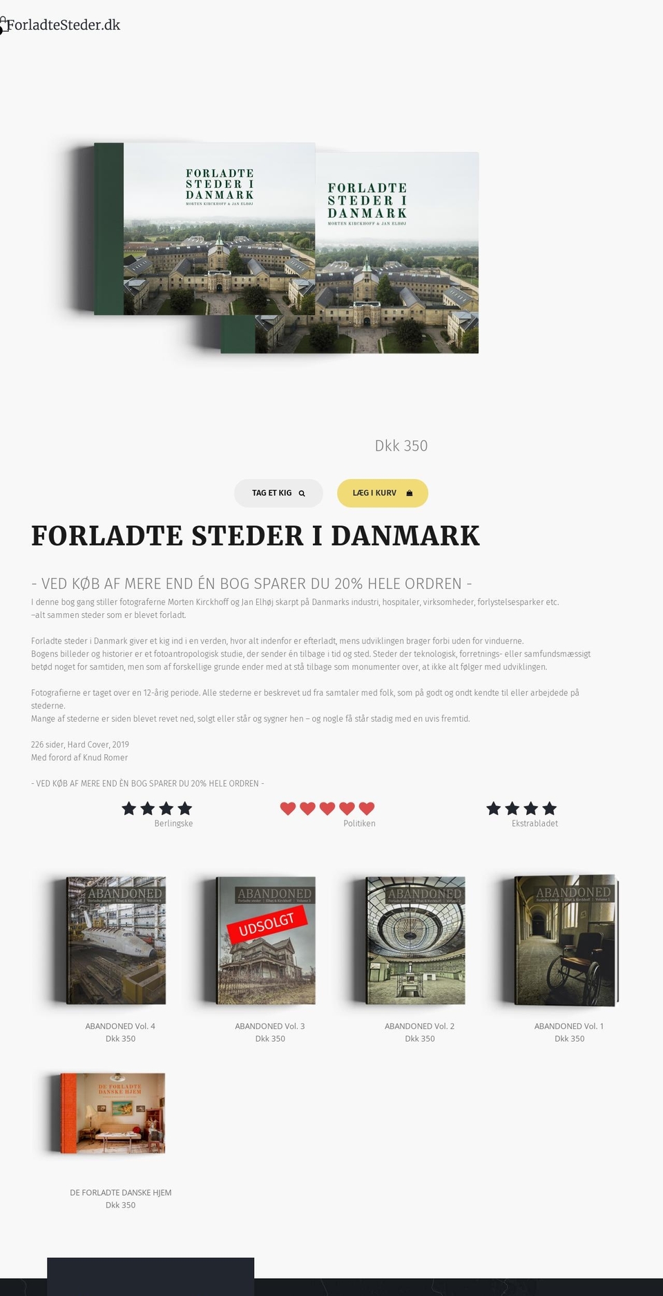 forladtesteder.dk shopify website screenshot