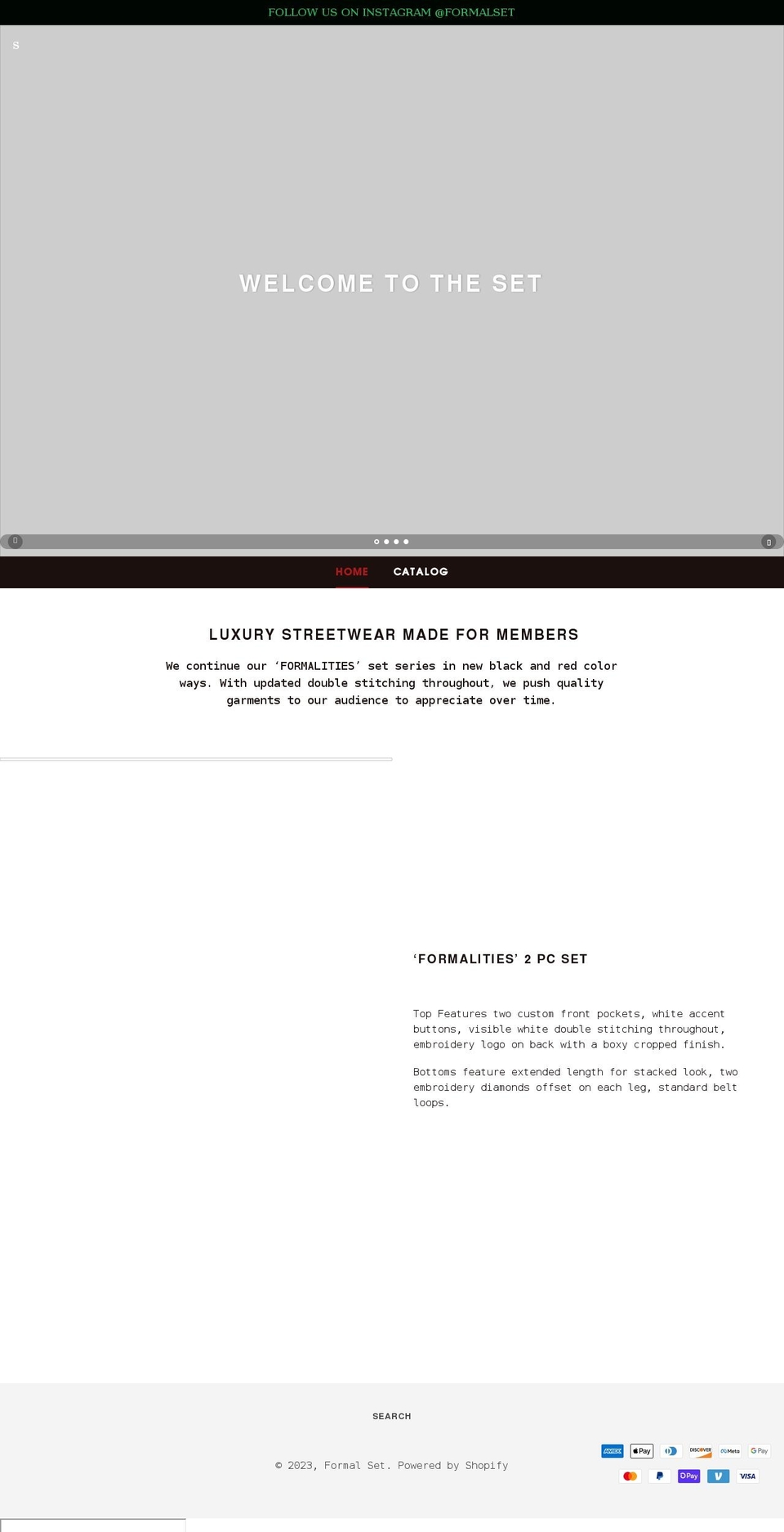 formalset.com shopify website screenshot