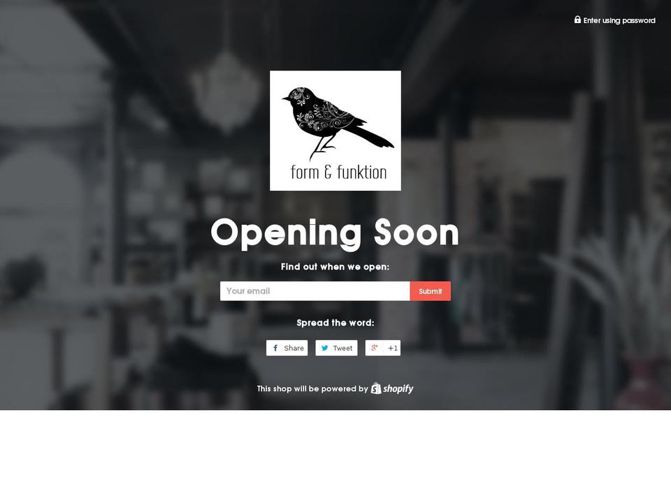formandfunktion.com shopify website screenshot