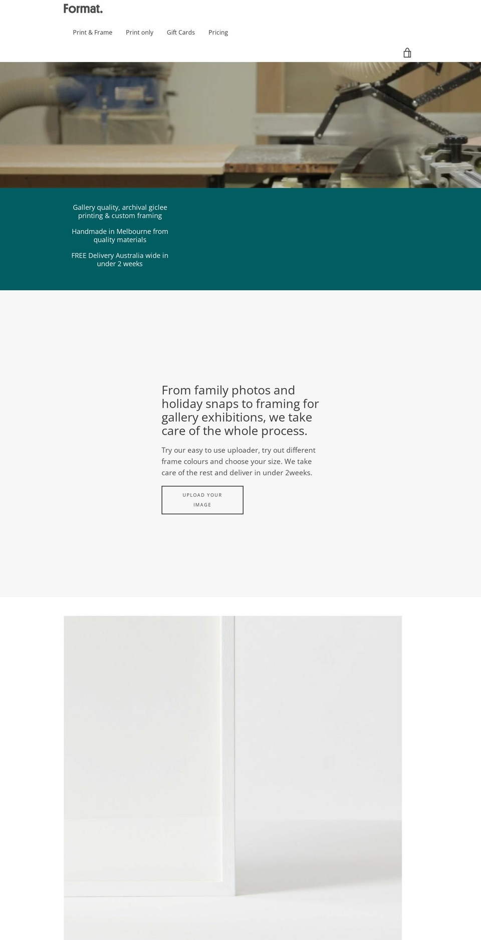 formatframing.com.au shopify website screenshot