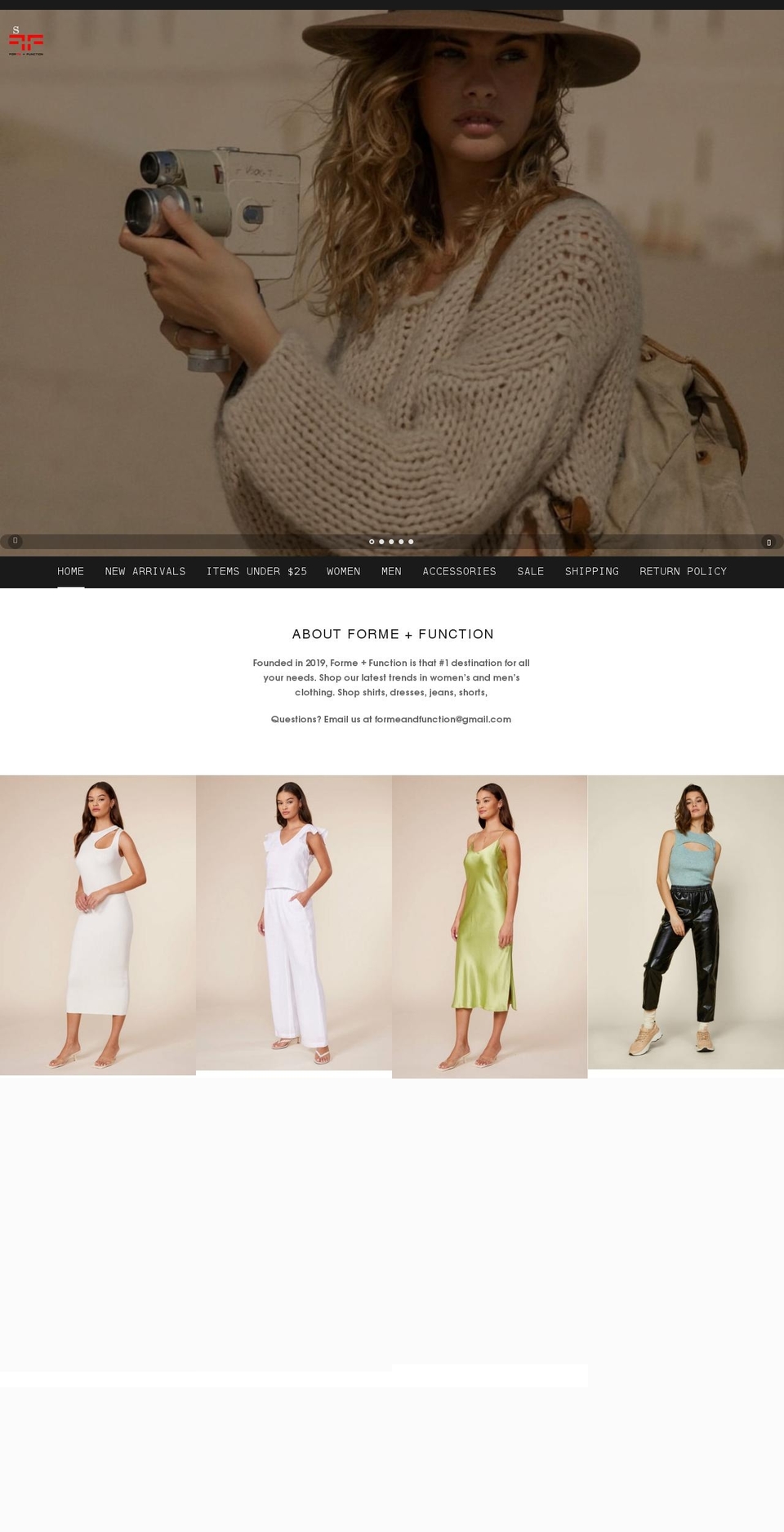 formeandfunction.com shopify website screenshot
