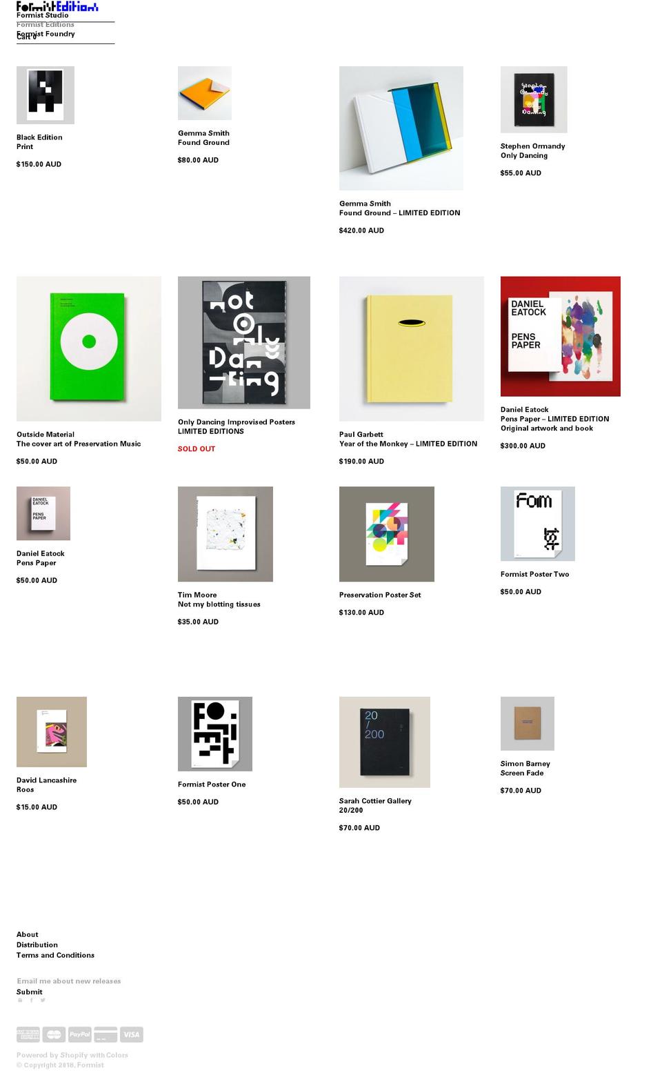 formisteditions.com — Shopify storefront screenshot