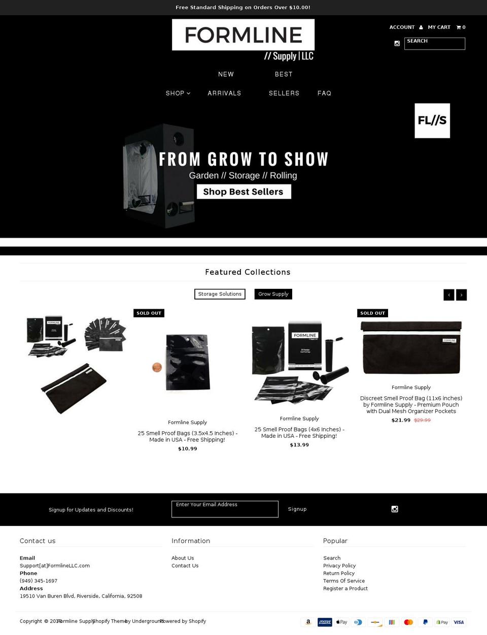 formlinesupply.com — Shopify storefront screenshot