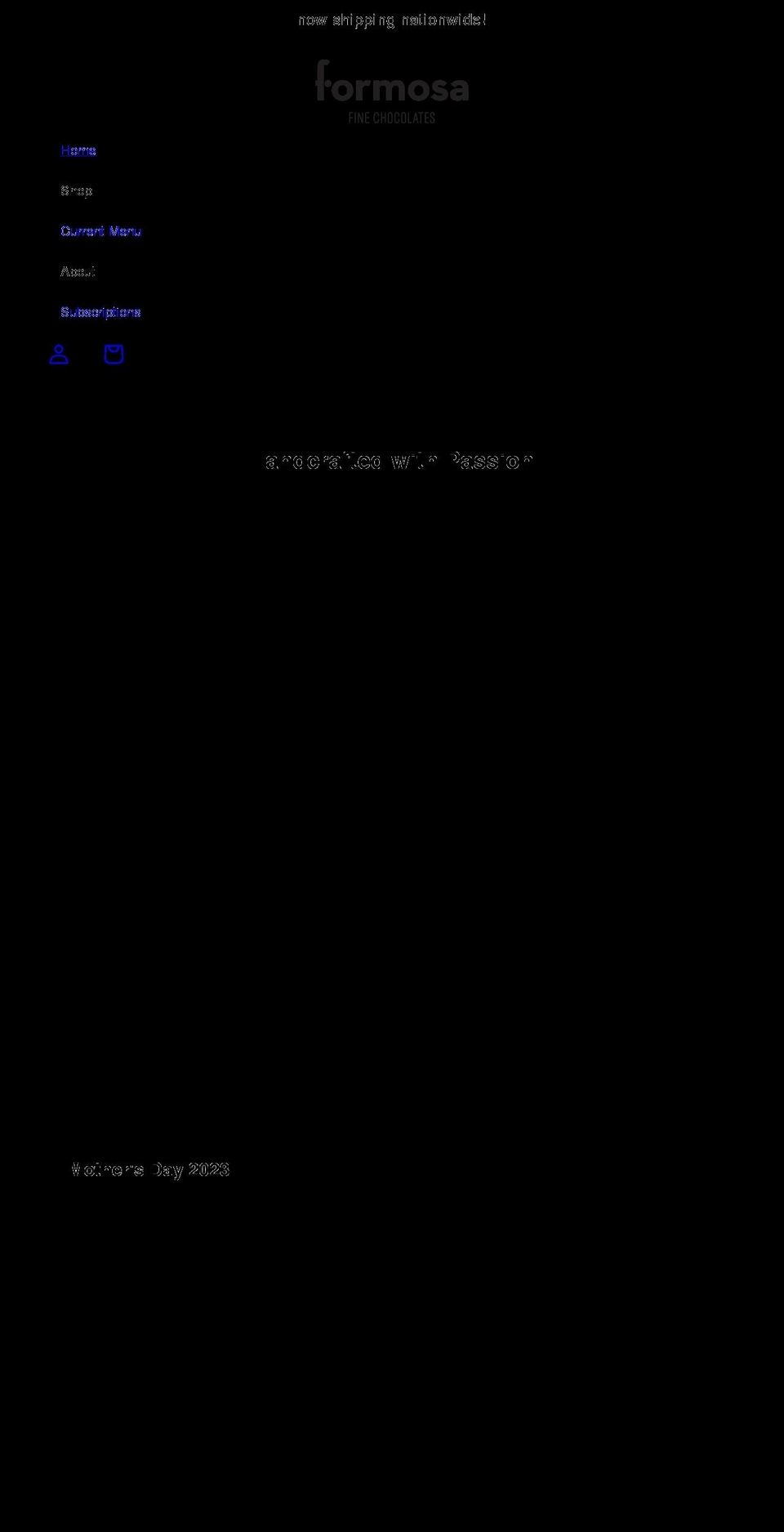 formosachocolates.com shopify website screenshot