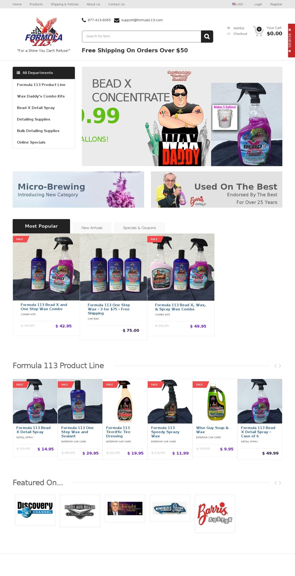 formula113.com shopify website screenshot