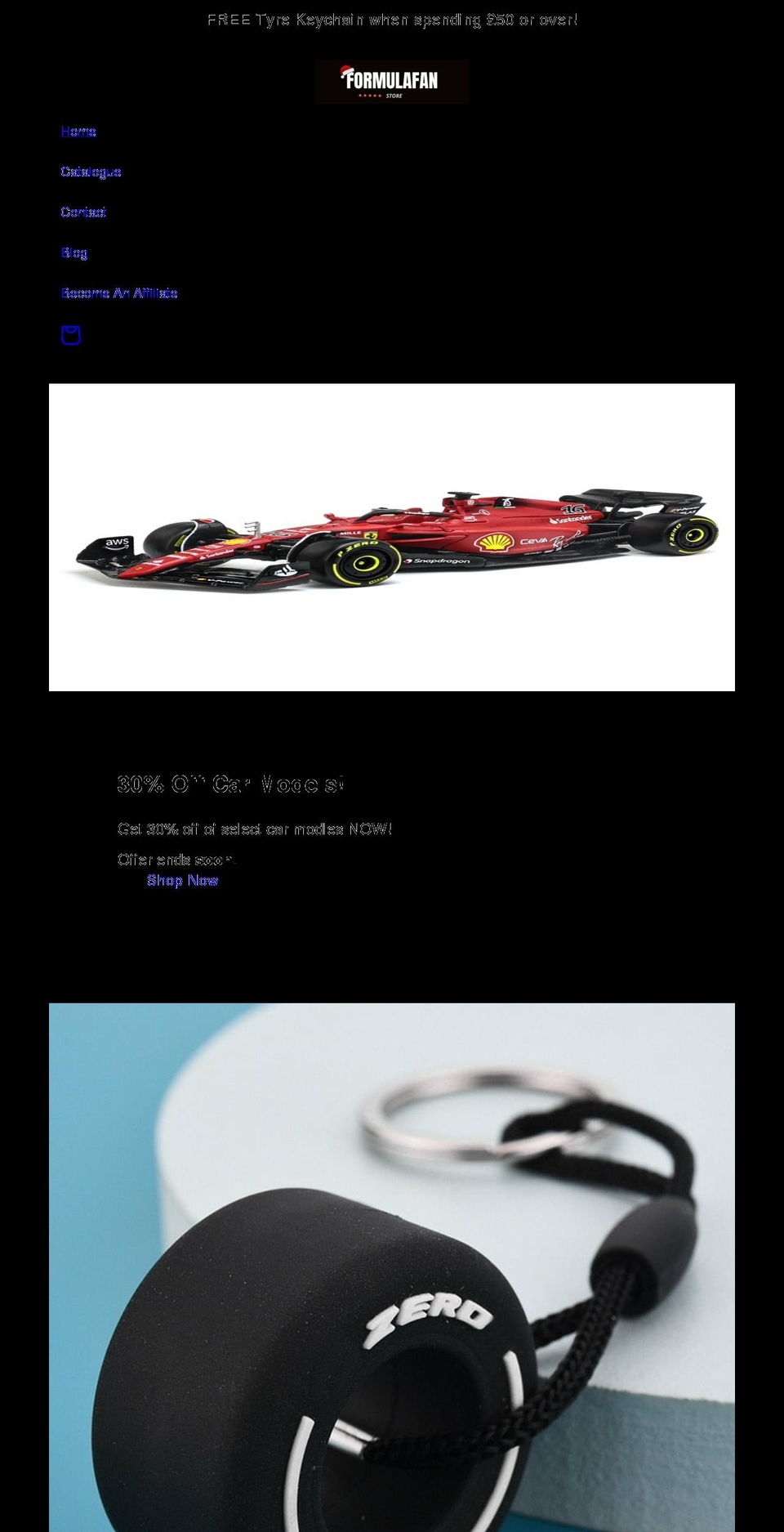 formulafanstore.com shopify website screenshot