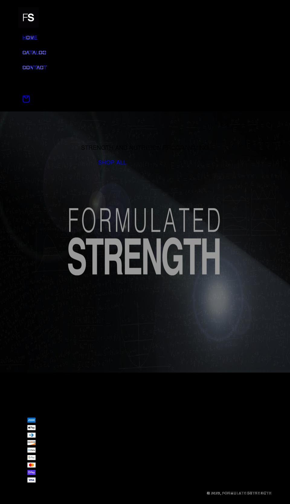 formulatedstrength.com shopify website screenshot