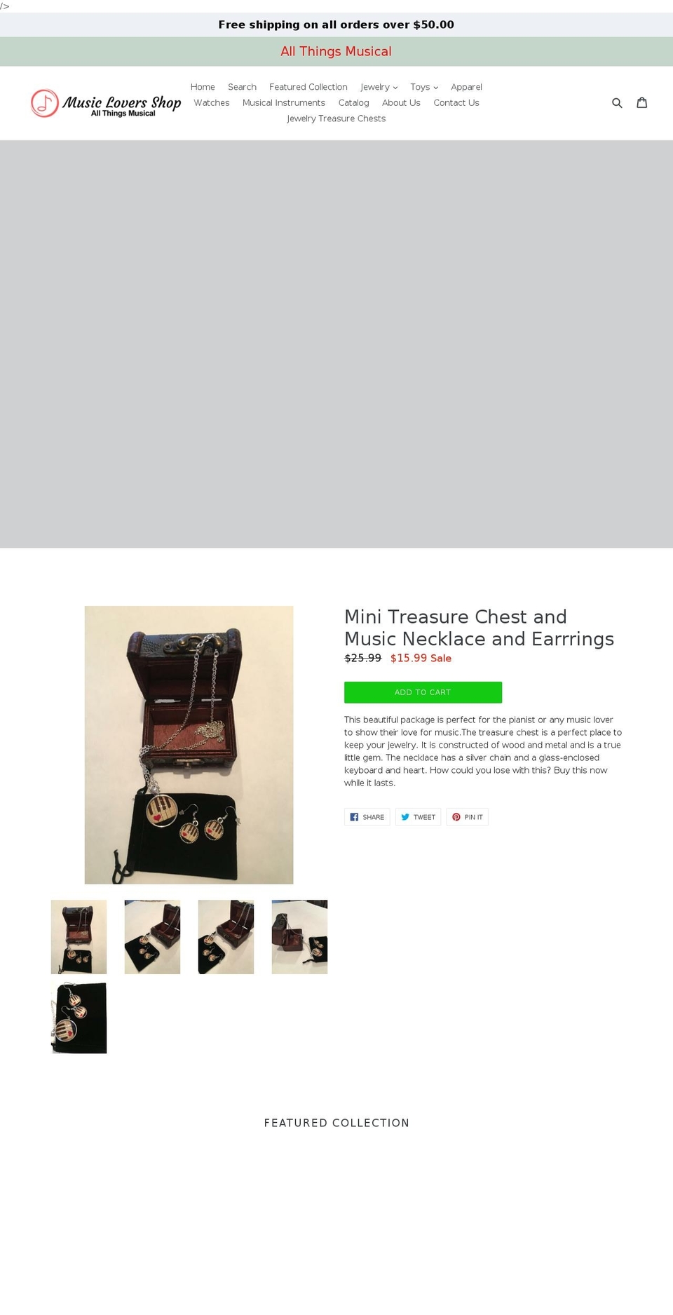 Copy of Debut for Shopify Staff Shopify theme site example formusicloversshop.com