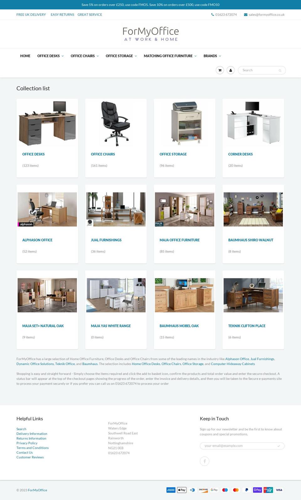 formyoffice.co.uk shopify website screenshot