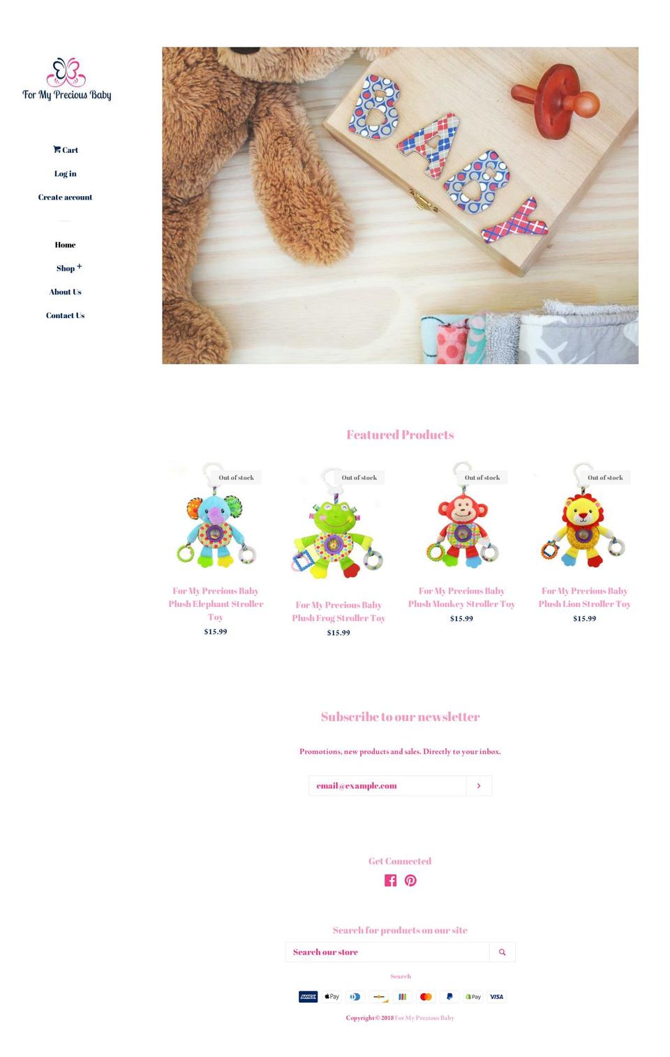 formypreciousbaby.com shopify website screenshot