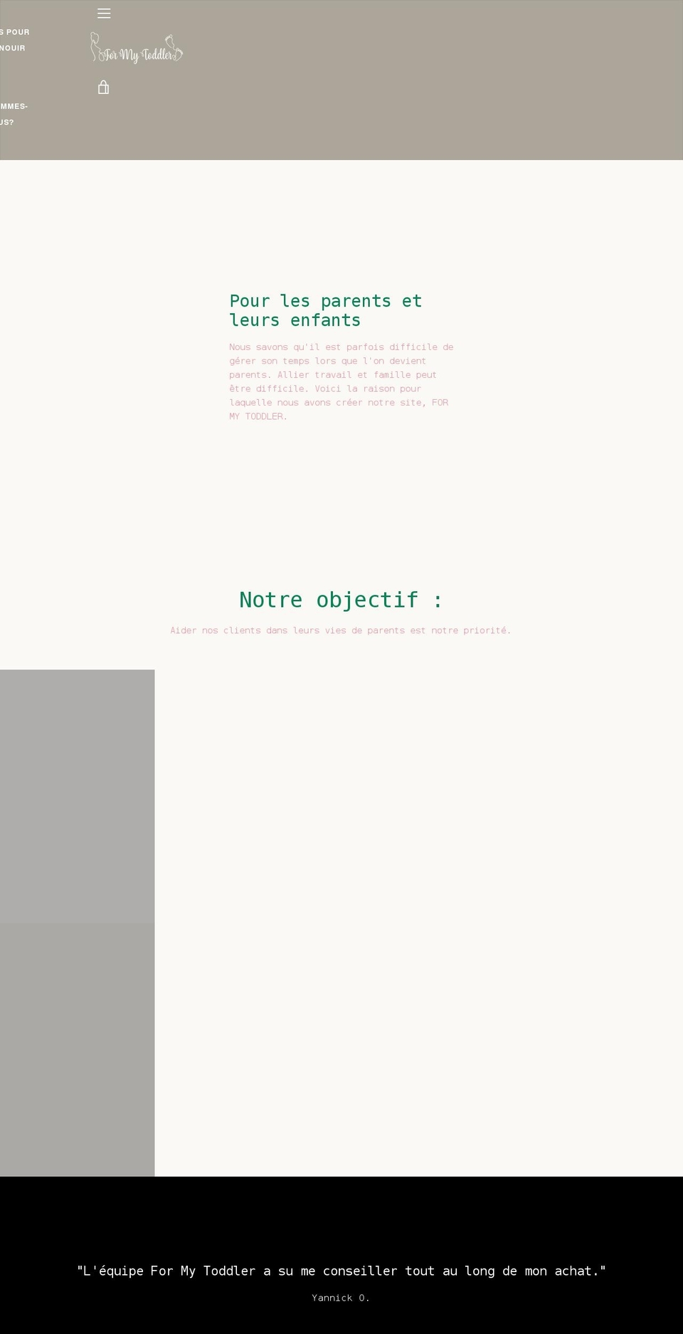 formytoddler.com shopify website screenshot