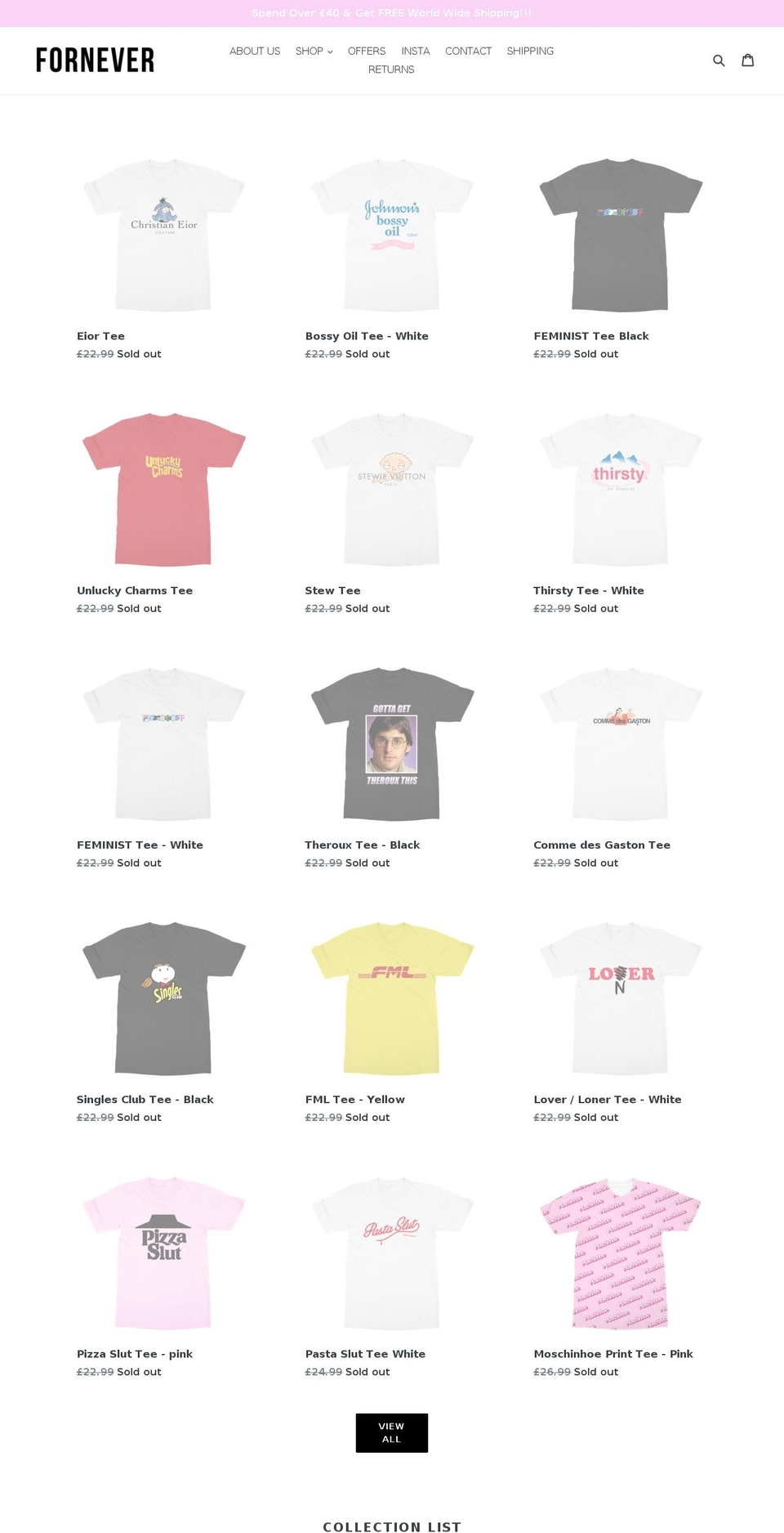 fornever.co.uk shopify website screenshot