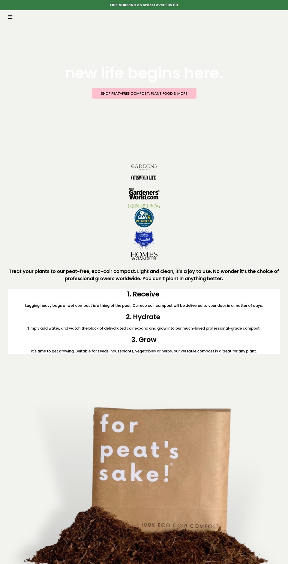 forpeatssake.co.uk shopify website screenshot