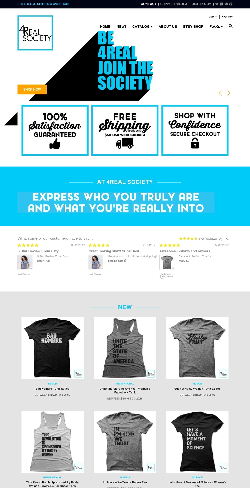 forrealsociety.com shopify website screenshot