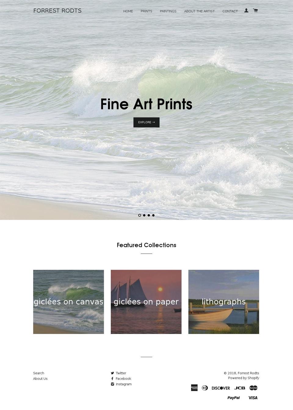 forrest-rodts-fine-art.myshopify.com shopify website screenshot