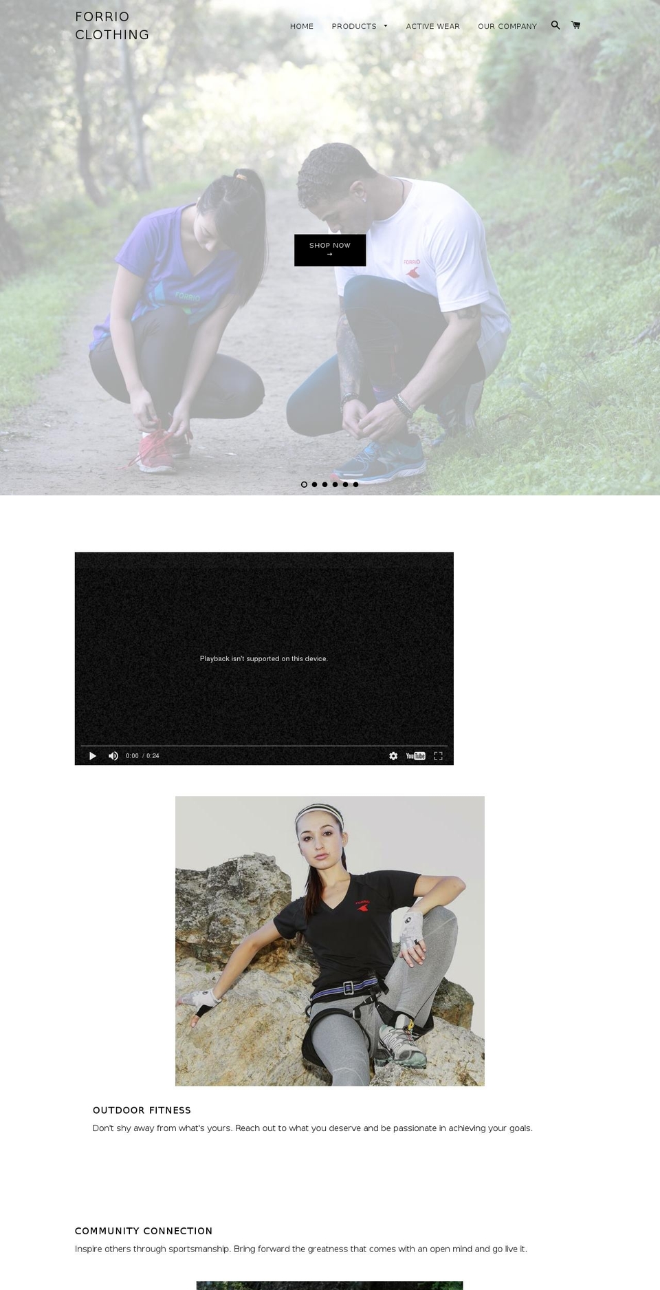 forrioclothing.com shopify website screenshot