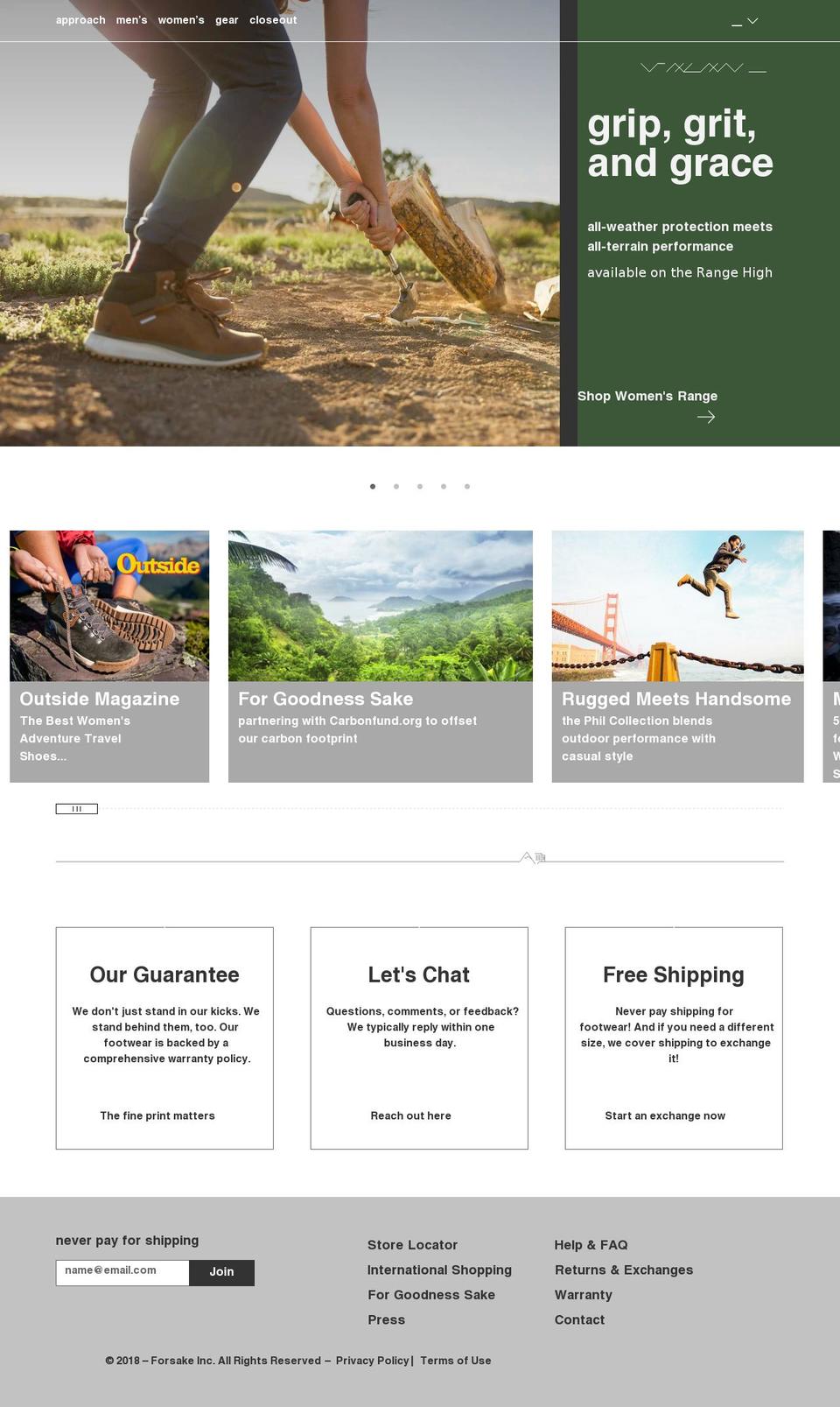 forsake.co shopify website screenshot