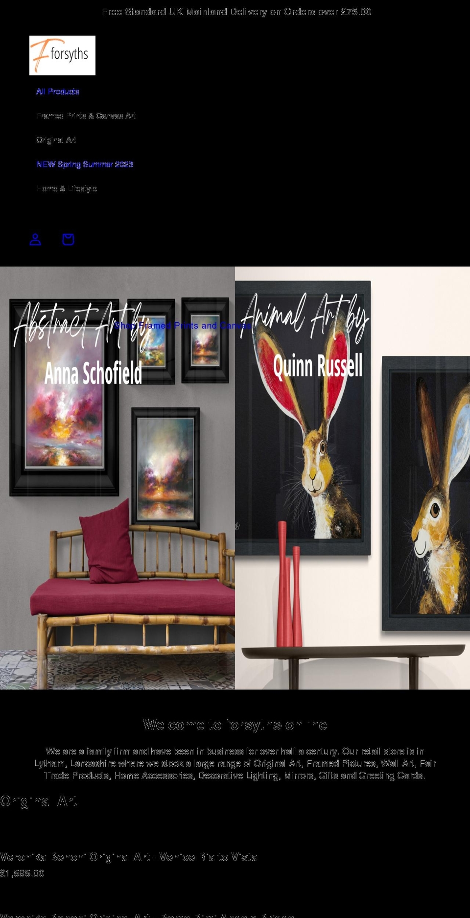 forsyths-online.co.uk shopify website screenshot