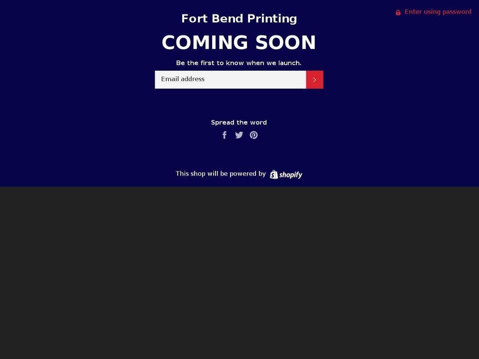 fortbendprinting.com shopify website screenshot