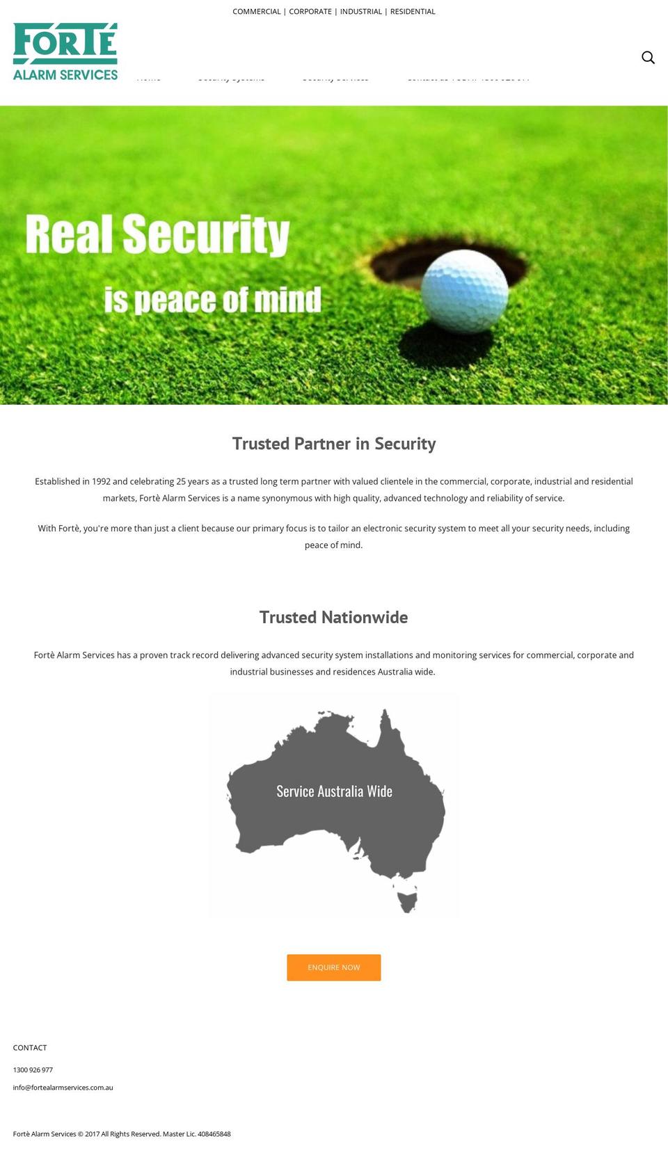 fortealarmservices.com.au shopify website screenshot