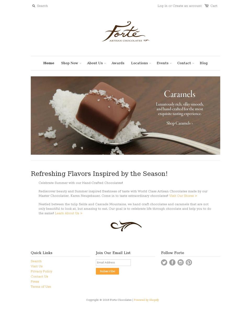 fortechocolate.com — Shopify storefront screenshot