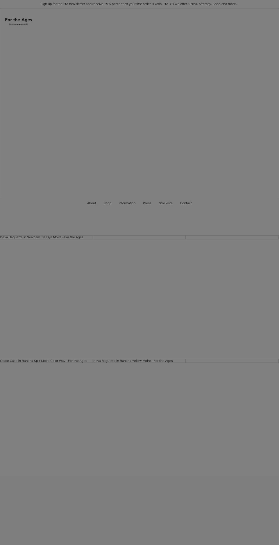 fortheagesny.com — Shopify storefront screenshot