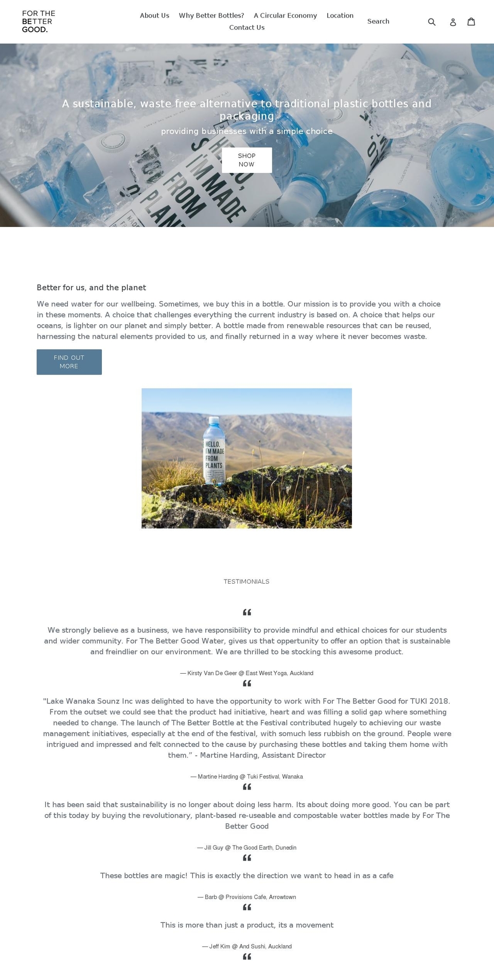 forthebettergood.com shopify website screenshot
