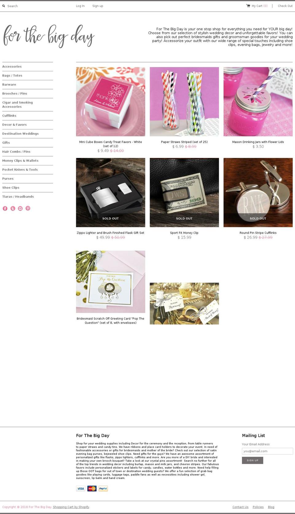 forthebigdays.com — Shopify storefront screenshot