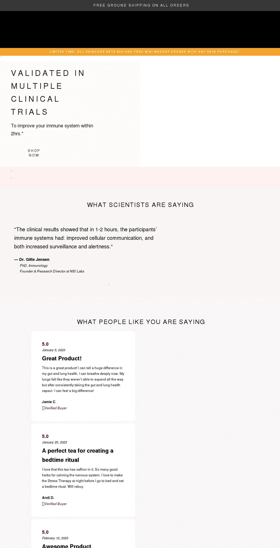 forthebiome.com shopify website screenshot