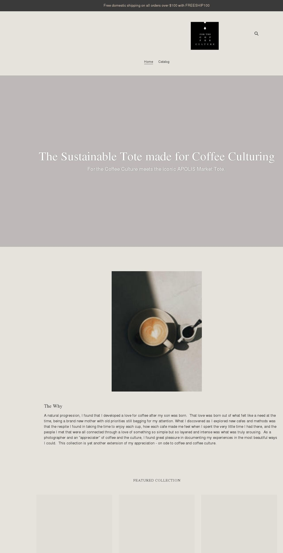 forthecoffeeculture.com shopify website screenshot
