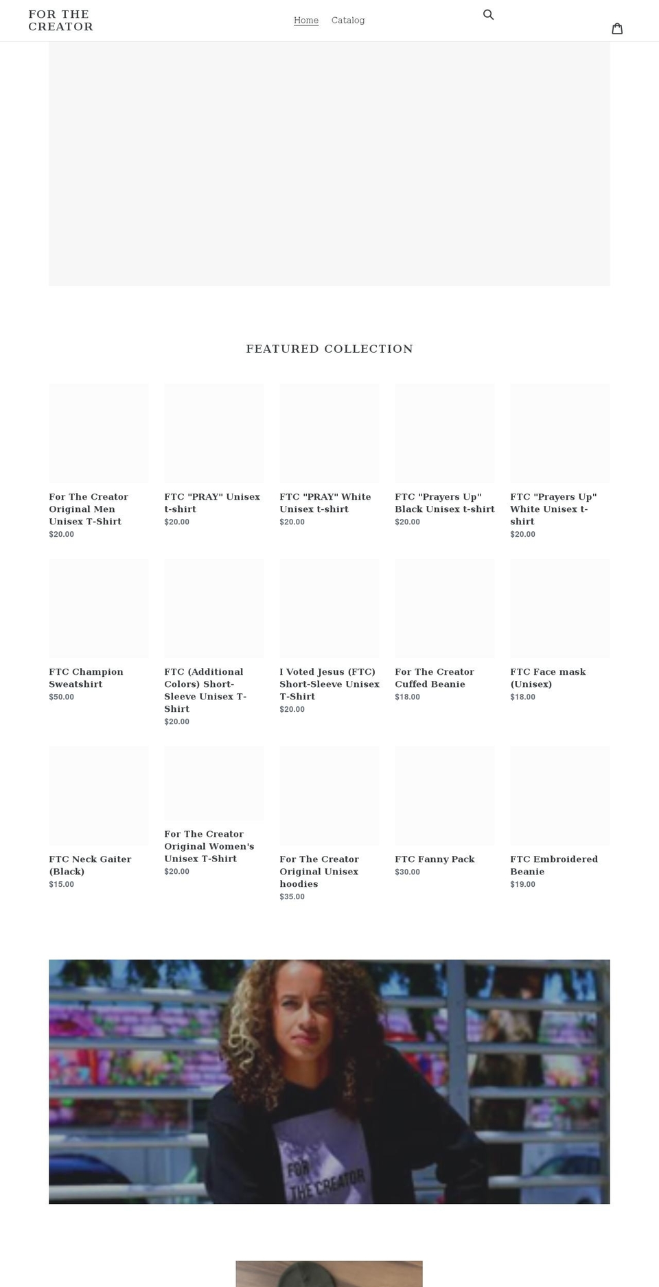 forthecreator.org shopify website screenshot