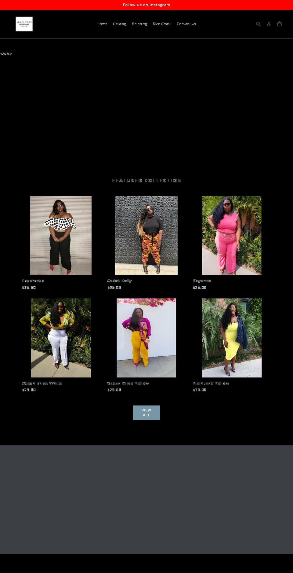 forthecurvylagirl.com — Shopify storefront screenshot