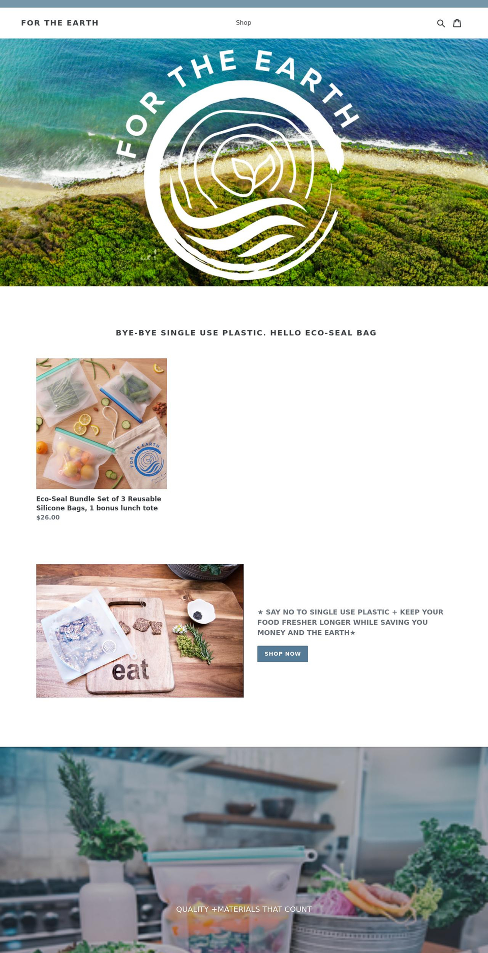 fortheearth.co shopify website screenshot