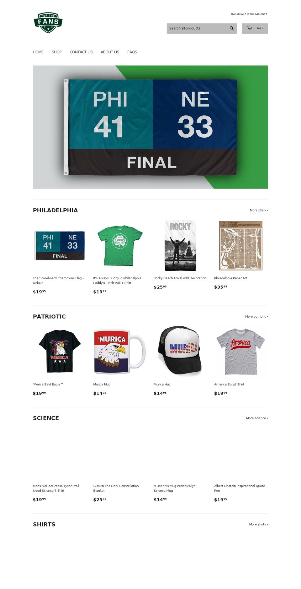forthefansco.com shopify website screenshot
