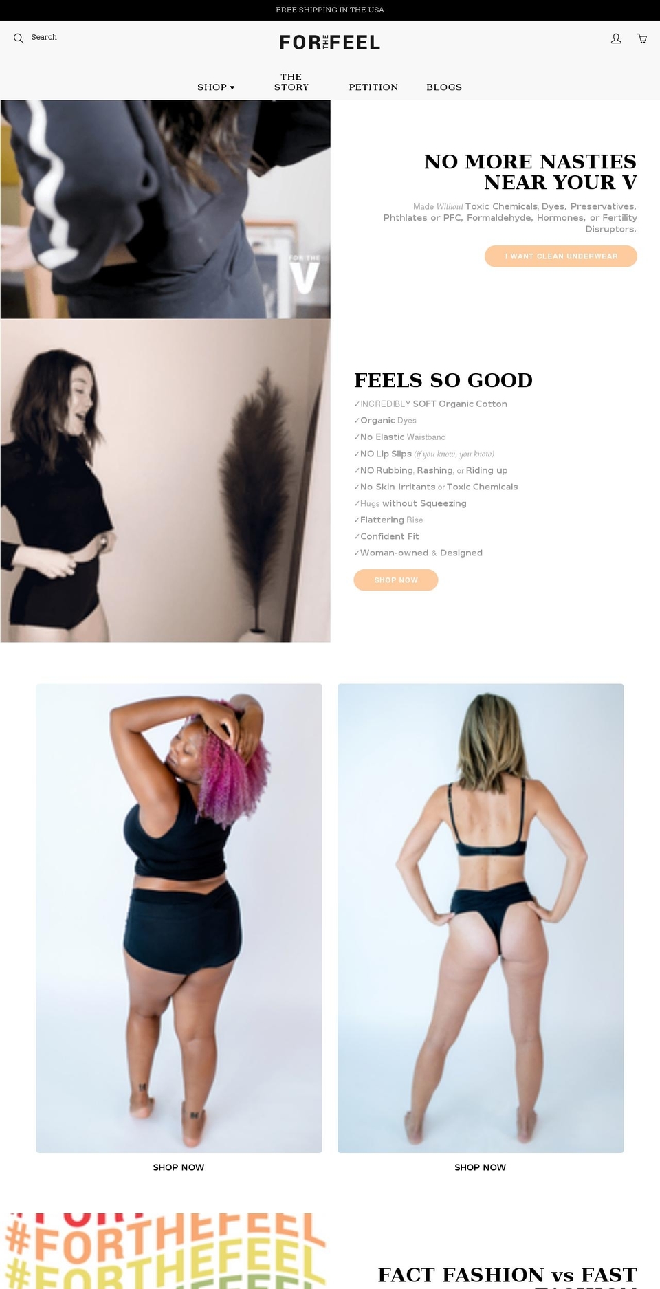 forthefeel.com shopify website screenshot
